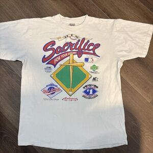 Vintage 1993 Living Epistles "Sacrifice For Your Errors" Baseball Jesus Shirt L